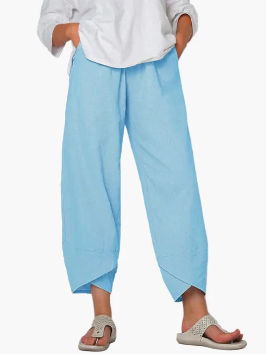 Pantalon cropped ample style décontracté pour femme – Élégance quotidienne et confort