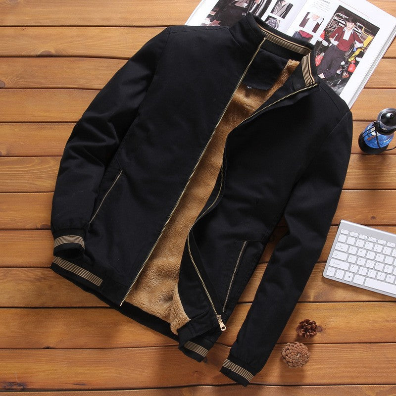 Bomberjacke für Herren mit Stehkragen und Reißverschluss, lässiger Stil