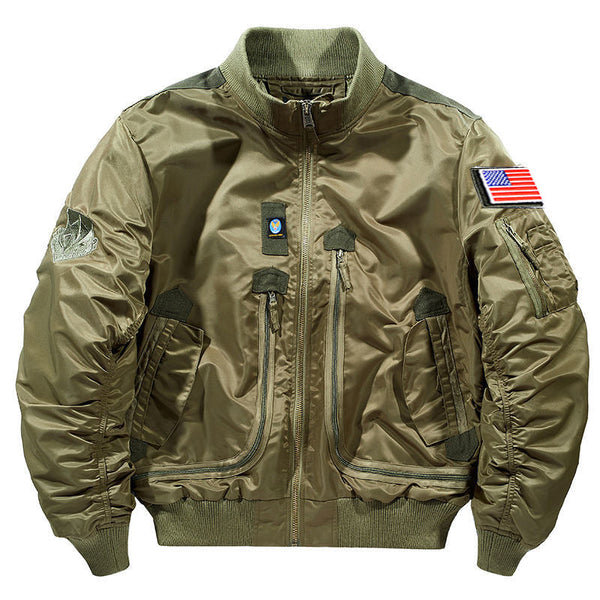 Men's Aviator-Style Bomber Jacket, Multiple Colors, Quilted