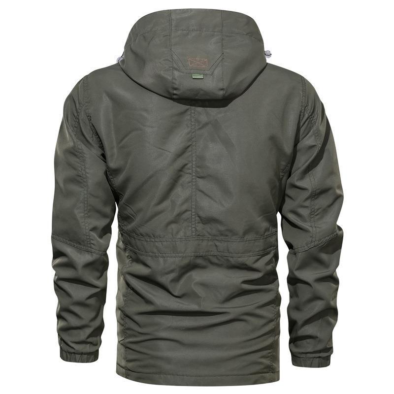 Militärische Arbeitsjacke für Herren mit Kapuze und mehreren Taschen