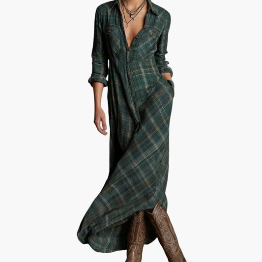 Robe chemise longue western chic pour femme - Style décontracté et élégant
