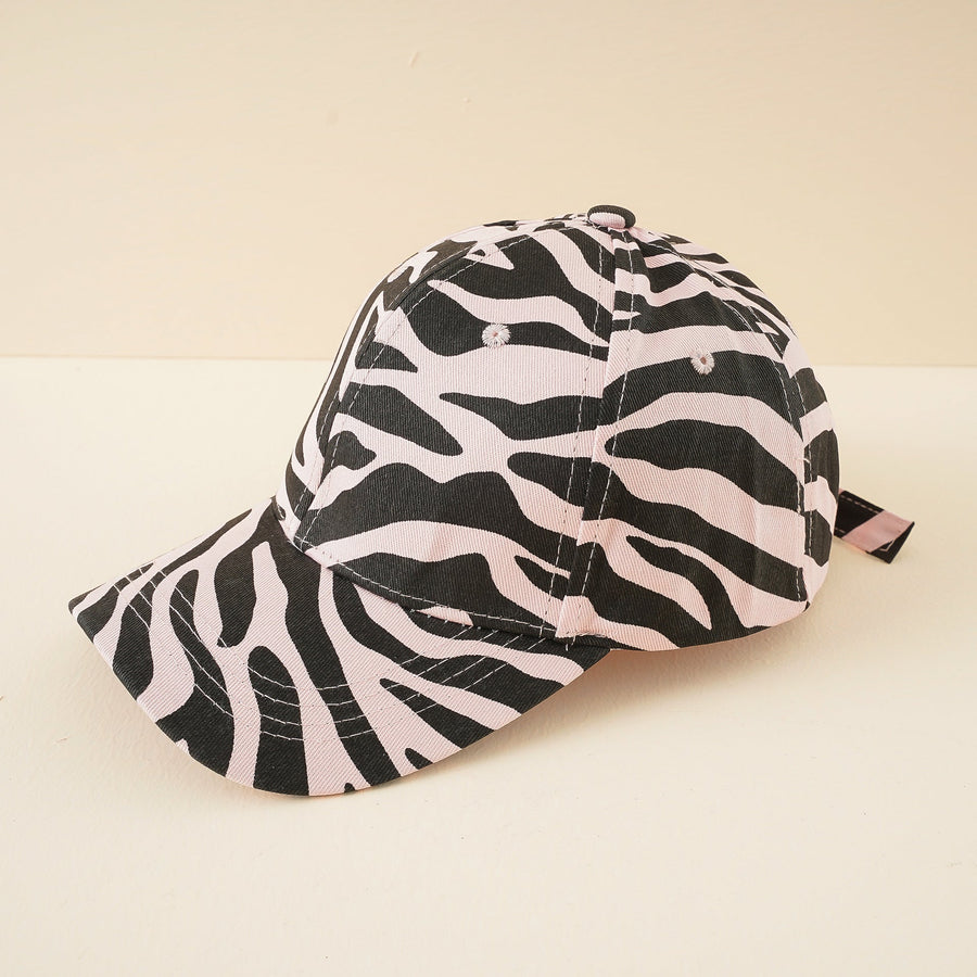 Verstelbaar petje met zebrapatroon voor een casual en moderne stijl