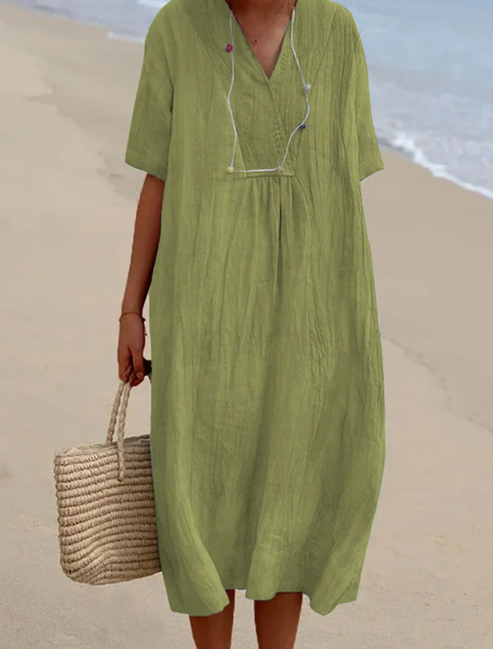 Vestido de Verano Casual para Mujer Estilo Bohemio con Cuello en V para Playa y Vacaciones

Source:
Robe d'Été Décontractée pour Femme Style Bohème à Col en V pour la Plage et les Vacances
