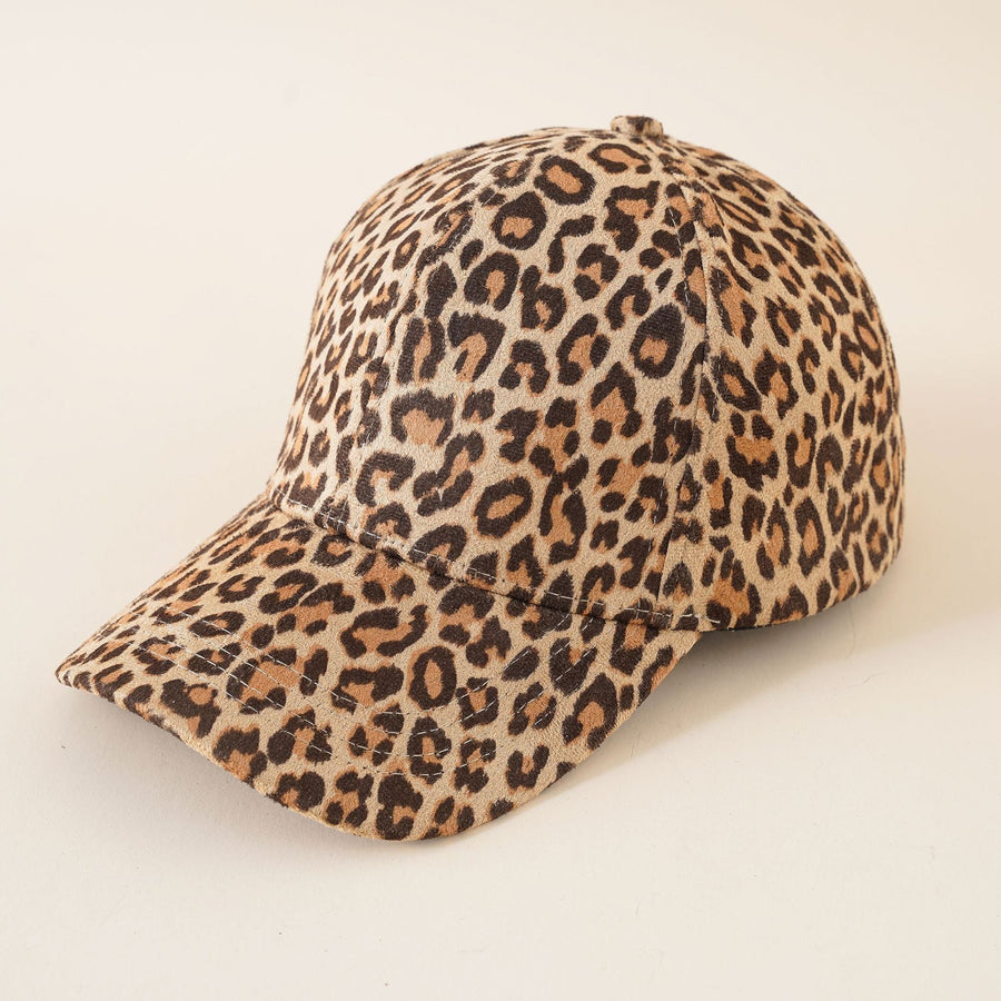 Justerbar kasket med leopardprint - beige, grå eller kaki