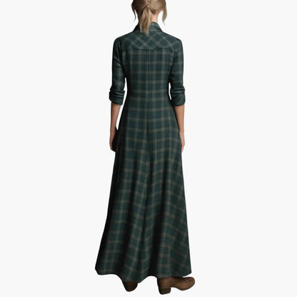Lang western-inspireret skjortekjole til kvinder – Afslappet og elegant stil