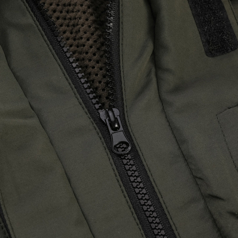 Herrenjacke mit Kapuze, mehreren Taschen, Reißverschluss und Kordelzug