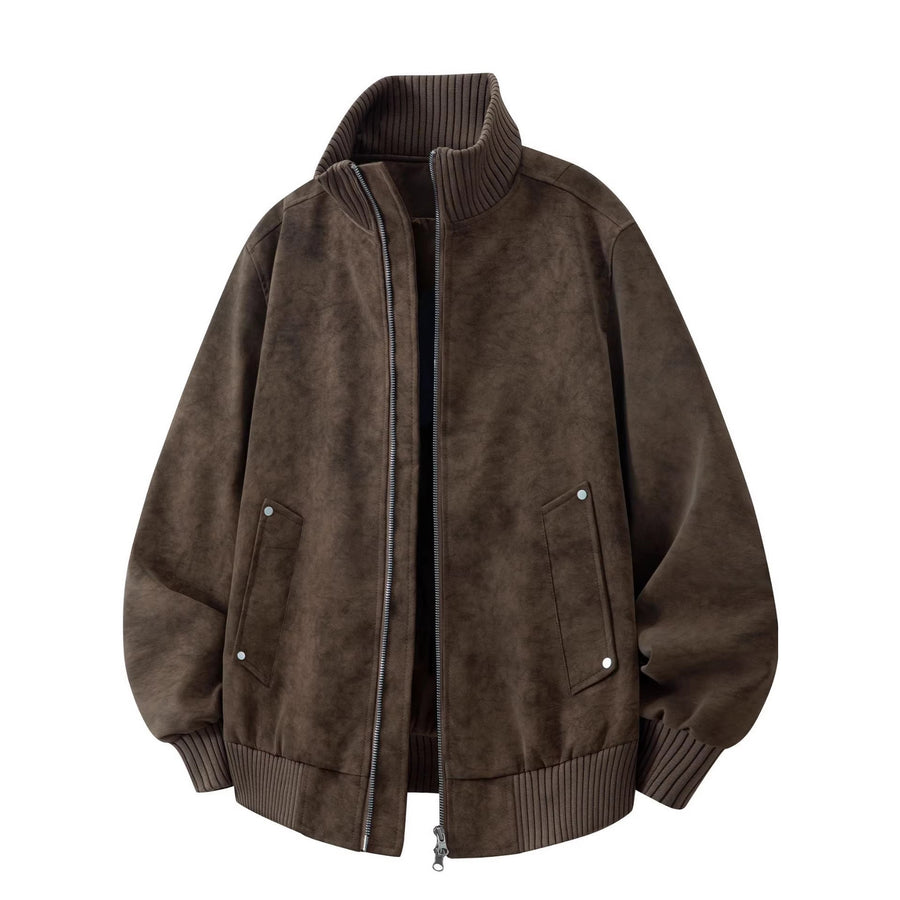 Bomberjacke mit Stehkragen und weicher Textur