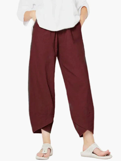 Pantalon cropped ample style décontracté pour femme – Élégance quotidienne et confort