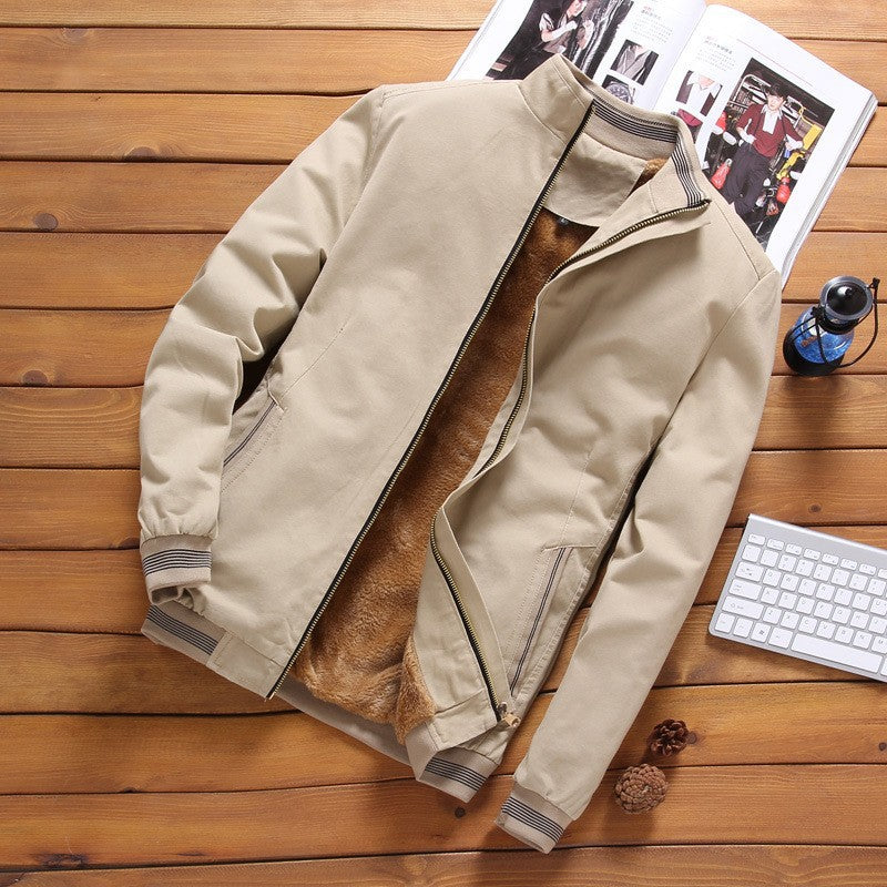 Bomberjacke für Herren mit Stehkragen und Reißverschluss, lässiger Stil