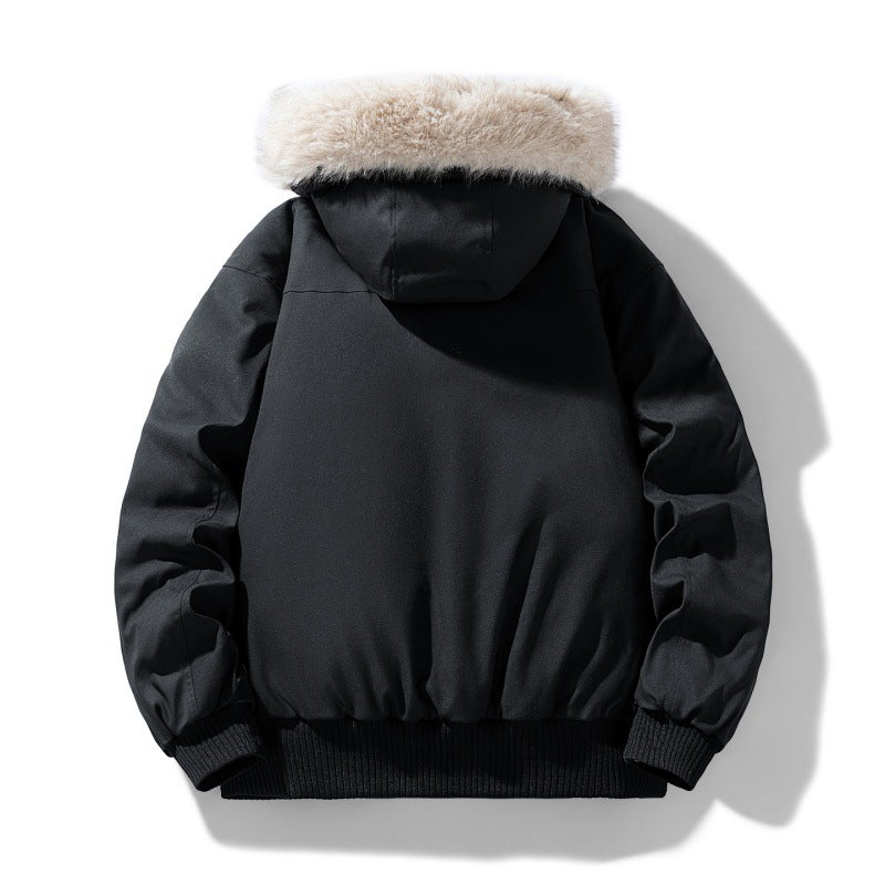 Men's Hooded Sherpa-Lined Jacket - Quilted Bomber Style - Brown, Black, Khaki