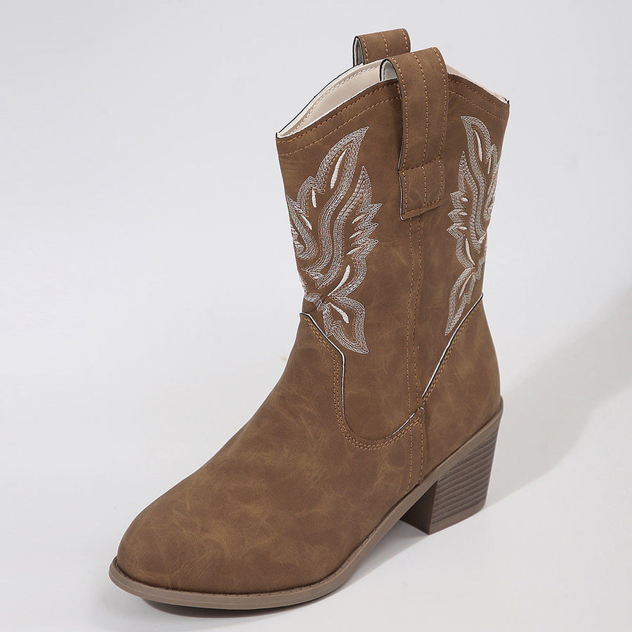 Botas western de mujer con bordado ornamental