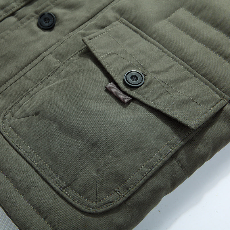 Parka Homme Hiver Rembourrée Chaude à Capuche Bordure Fourrure Fausse