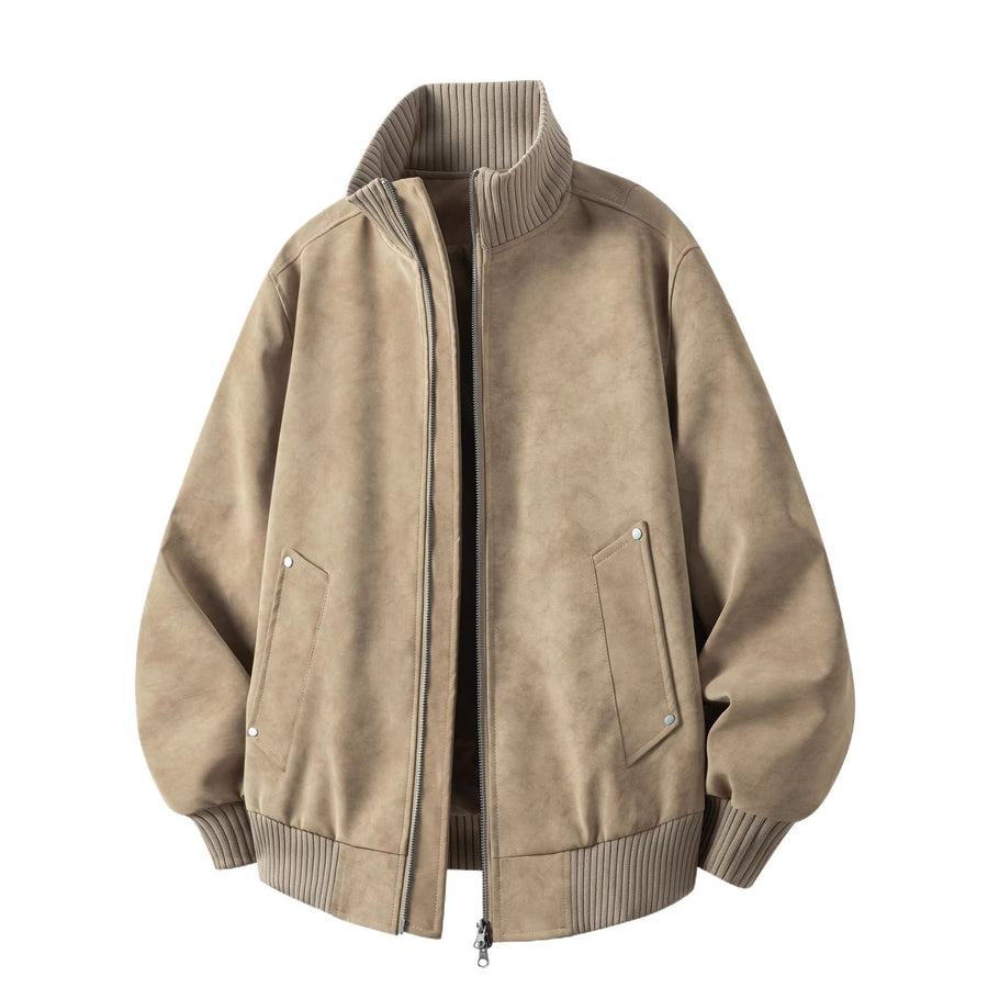 Bomberjacke mit Stehkragen und weicher Textur