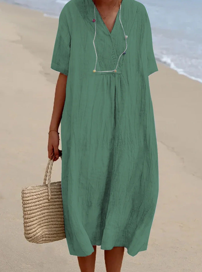 Vestido de Verano Casual para Mujer Estilo Bohemio con Cuello en V para Playa y Vacaciones

Source:
Robe d'Été Décontractée pour Femme Style Bohème à Col en V pour la Plage et les Vacances