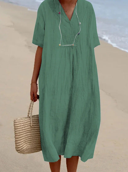 Vestido de Verano Casual para Mujer Estilo Bohemio con Cuello en V para Playa y Vacaciones

Source:
Robe d'Été Décontractée pour Femme Style Bohème à Col en V pour la Plage et les Vacances