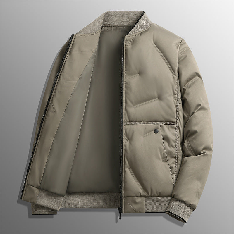 Men's quilted aviator jacket, bomber fit, zip closure