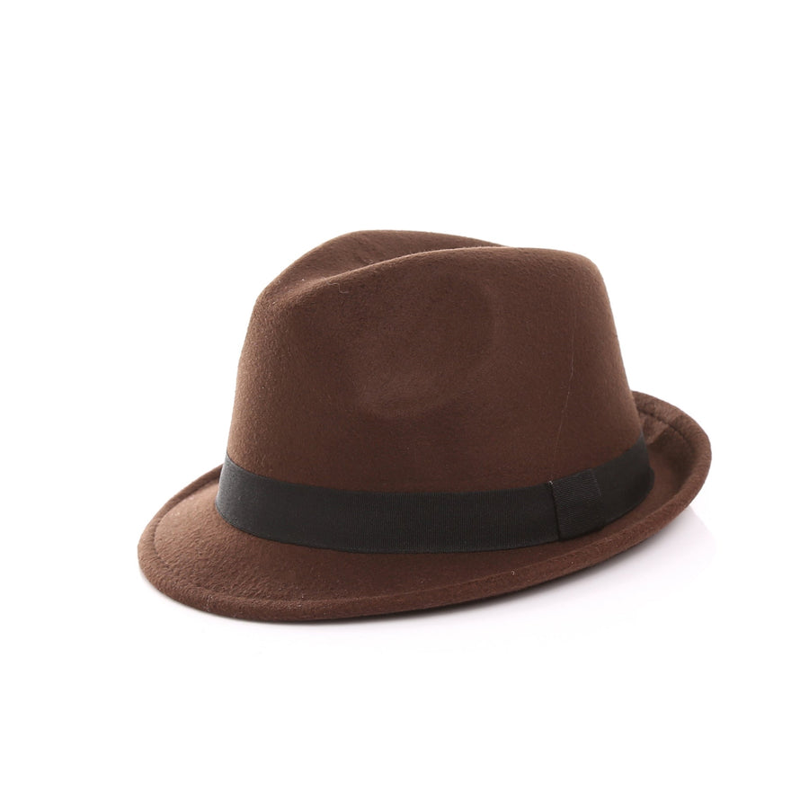 Unisex-fedora i filt med sort bånd i klassisk stil