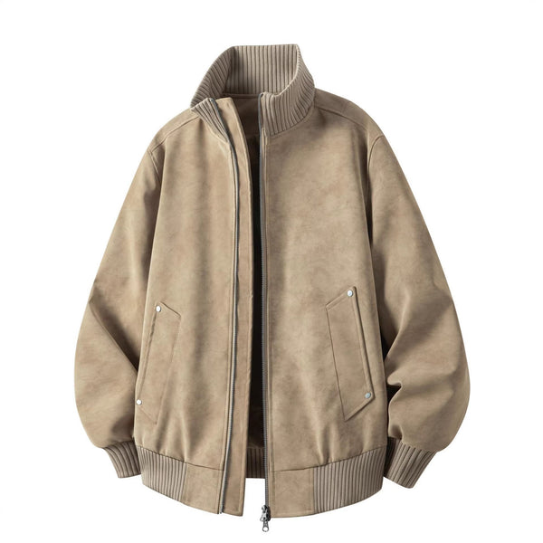 Chaqueta bomber de cuello alto y textura suave