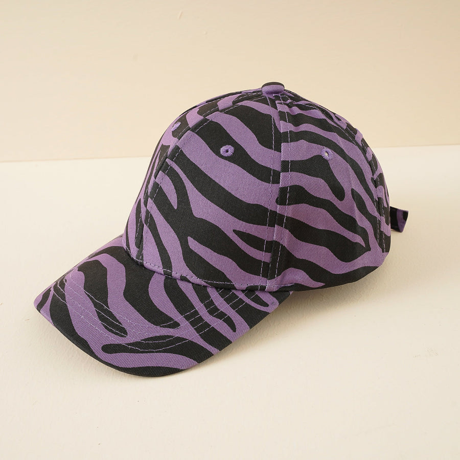 Verstelbaar petje met zebrapatroon voor een casual en moderne stijl