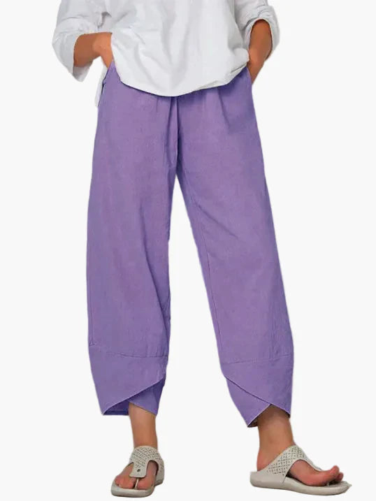 Pantalon cropped ample style décontracté pour femme – Élégance quotidienne et confort