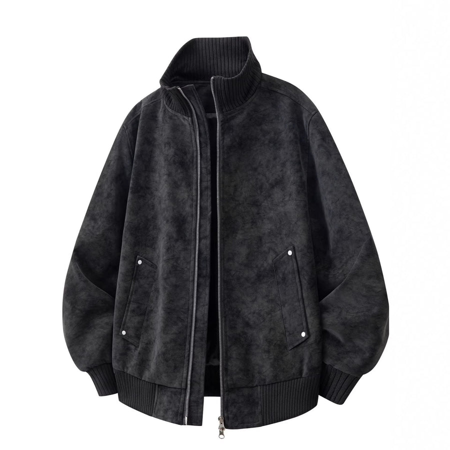 Bomberjacke mit Stehkragen und weicher Textur