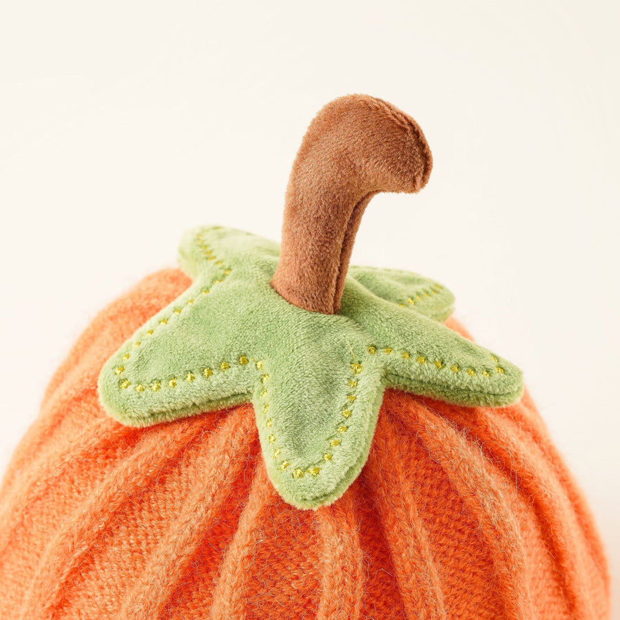 Fruit-Pattern Knitted Baby Beanie for Children, Orange or Pink
