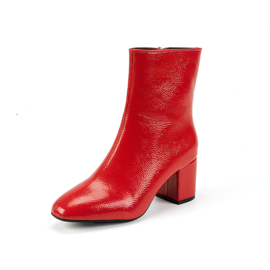 Bottes chelsea femme talon carré, bout pointu, fermeture éclair latérale