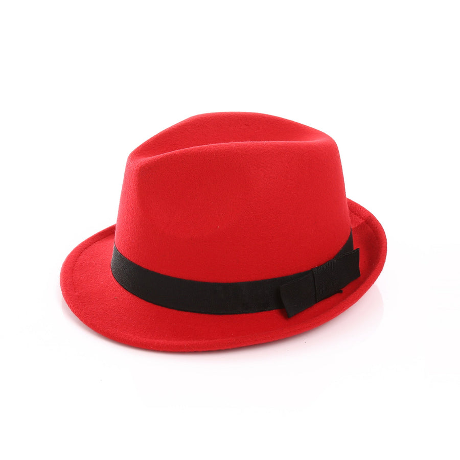 Unisex-fedora i filt med sort bånd i klassisk stil