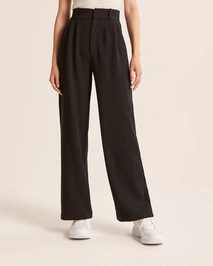 Pantalon ajusté à jambes larges