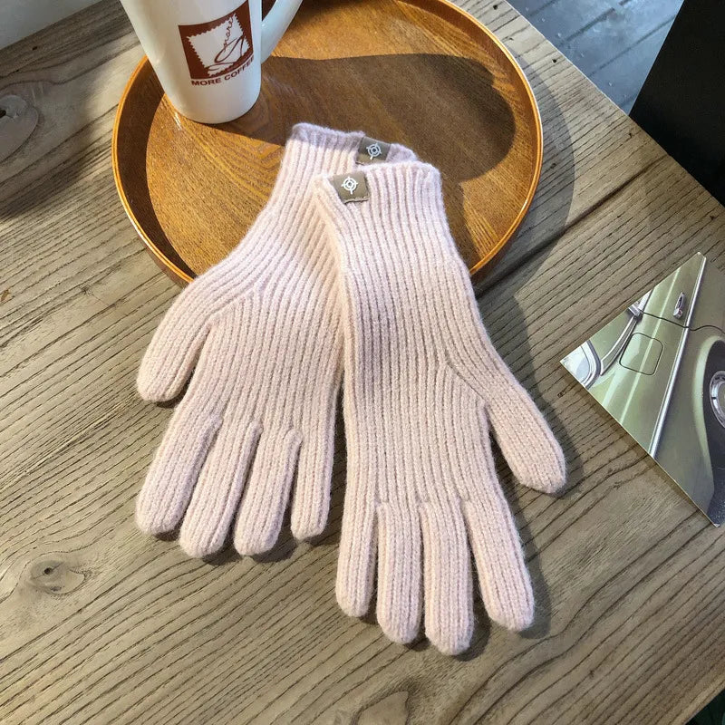 Soft Unisex Ribbed Knitted Gloves for Winter