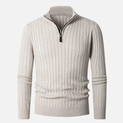 Chaqueta con cremallera media de estilo acanalado para hombre, elegante y cómoda, ideal para otoño-invierno
