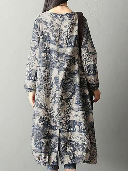 Robe longue ample d'hiver à manches longues pour femme, style décontracté bohème chic