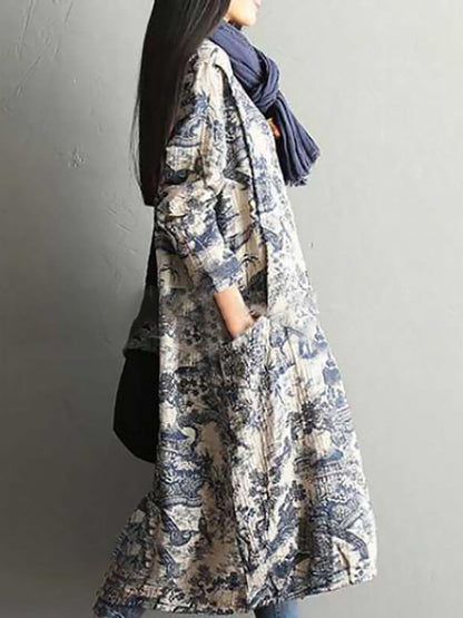 Robe longue ample d'hiver à manches longues pour femme, style décontracté bohème chic