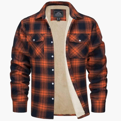 Warme geruite overhemdjas in stedelijke stijl voor heren – casual winter overshirt