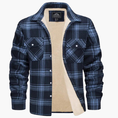 Warme geruite overhemdjas in stedelijke stijl voor heren – casual winter overshirt
