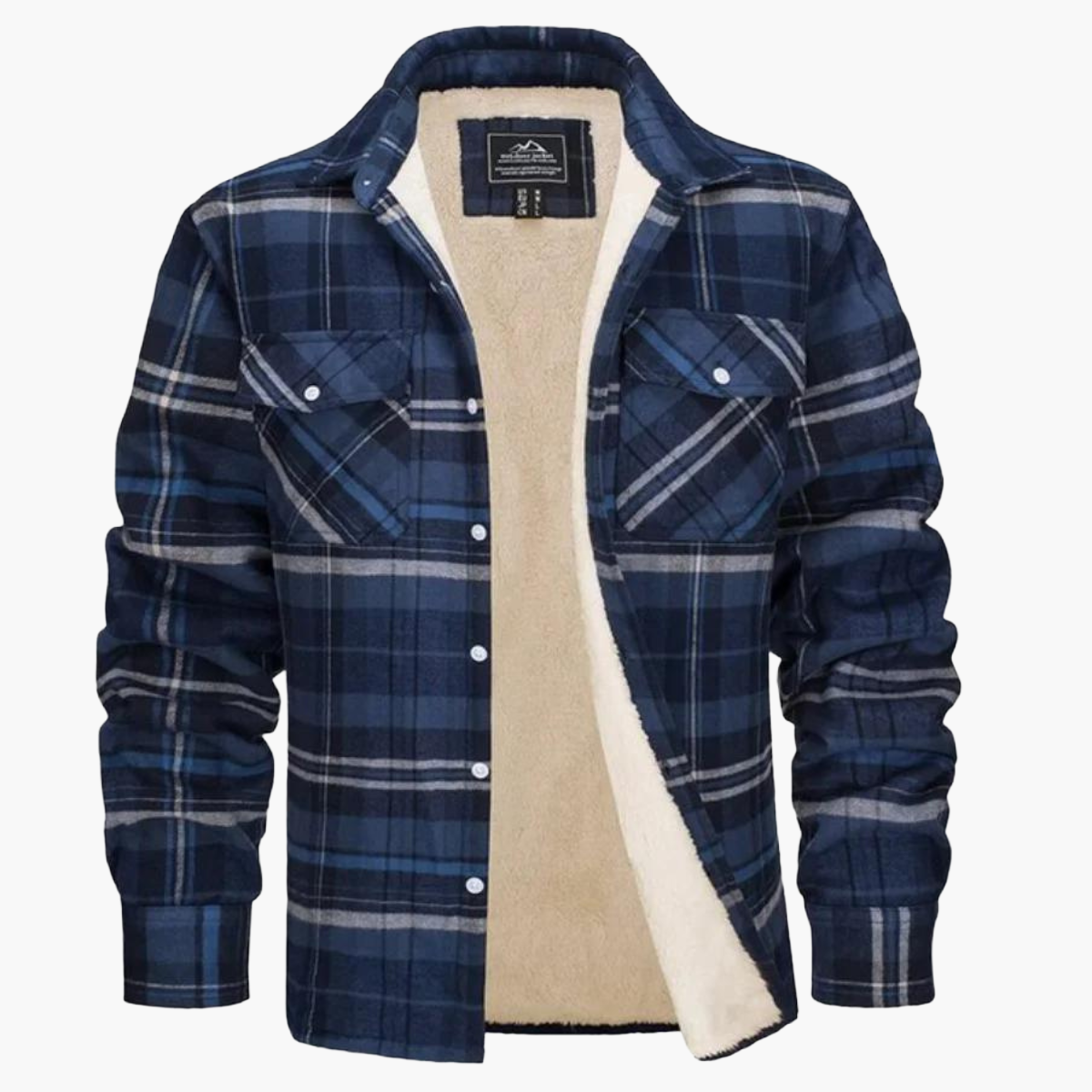 Warme geruite overhemdjas in stedelijke stijl voor heren – casual winter overshirt