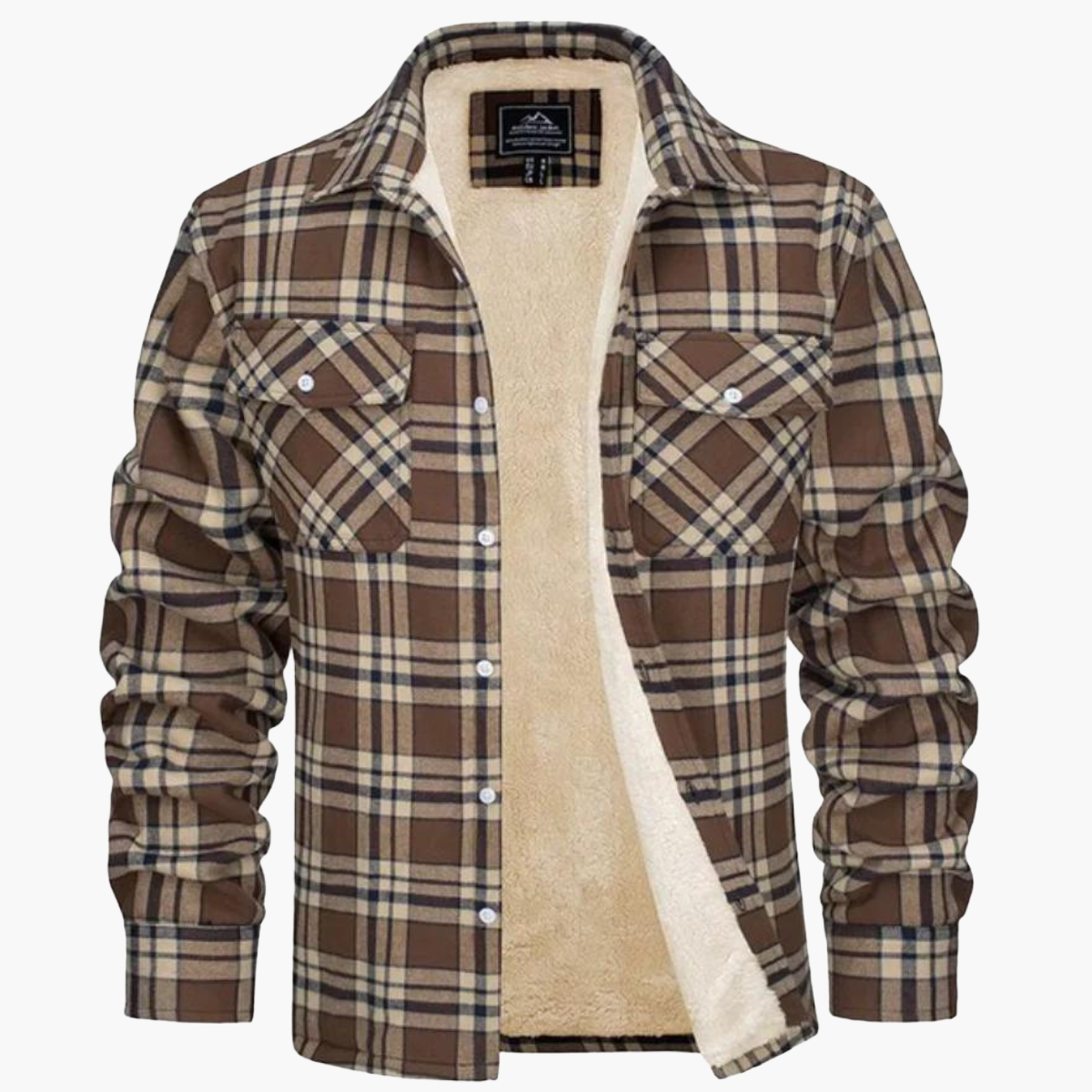 Warme geruite overhemdjas in stedelijke stijl voor heren – casual winter overshirt