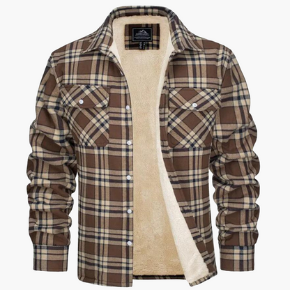 Warme geruite overhemdjas in stedelijke stijl voor heren – casual winter overshirt