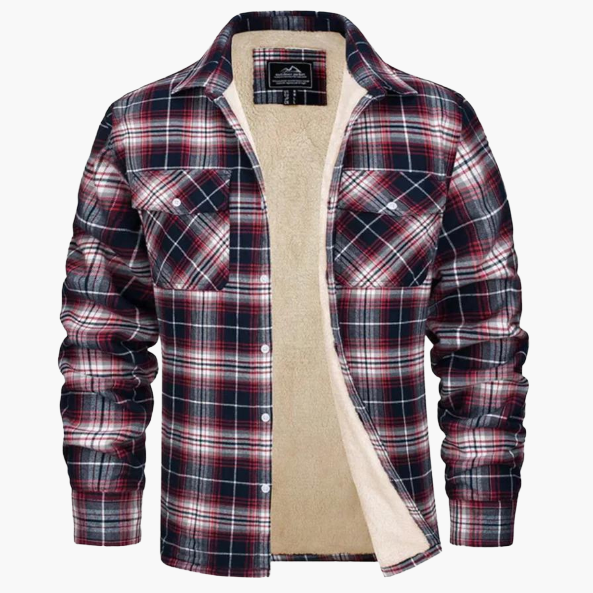 Warme geruite overhemdjas in stedelijke stijl voor heren – casual winter overshirt