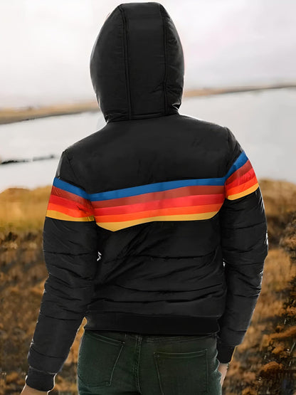Chaqueta acolchada para mujer estilo retro con capucha para un look urbano y moderno