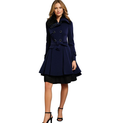 Cappotto Invernale Lungo Elegante con Collo in Pelliccia per Donna, Stile alla Moda e Caldo
