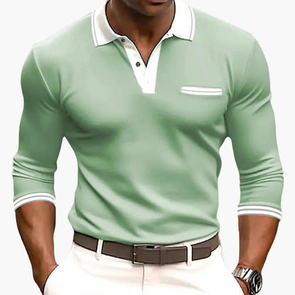 Polo Homme Élégant Manche Longue Style Décontracté Chic pour Sorties et Affaires