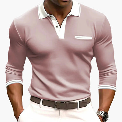 Polo Homme Élégant Manche Longue Style Décontracté Chic pour Sorties et Affaires