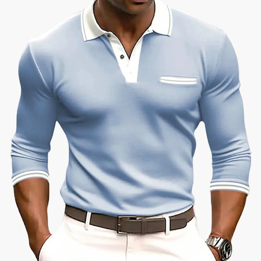 Polo Homme Élégant Manche Longue Style Décontracté Chic pour Sorties et Affaires