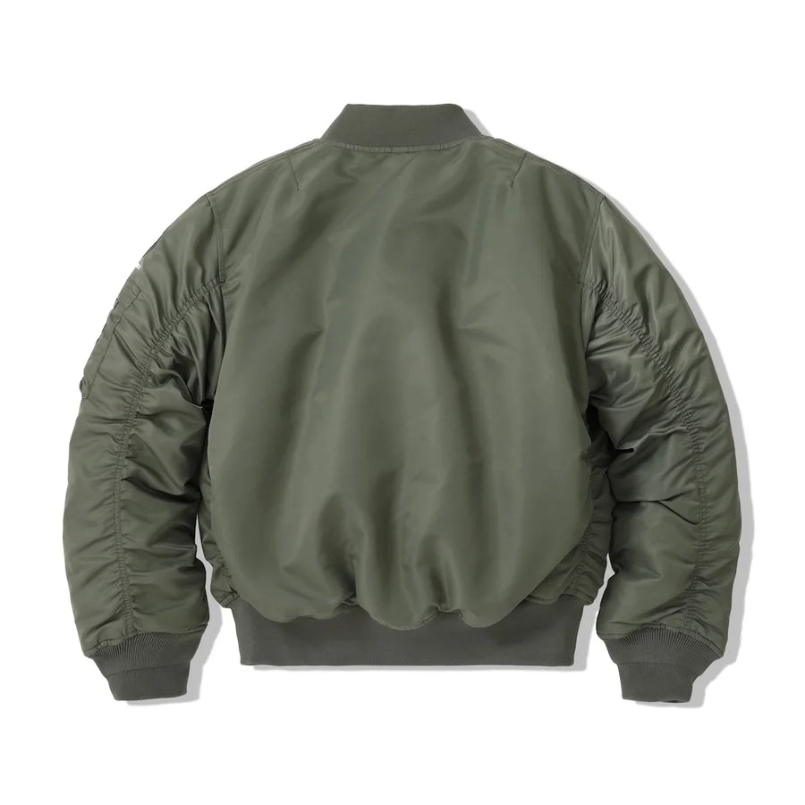 Bomber da uomo verde kaki a maniche lunghe con cerniera
