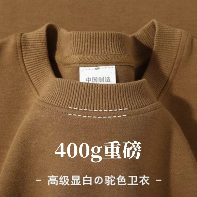 Herren-Sweatshirt mit Rundhalsausschnitt, Fleece-Futter und langen Ärmeln