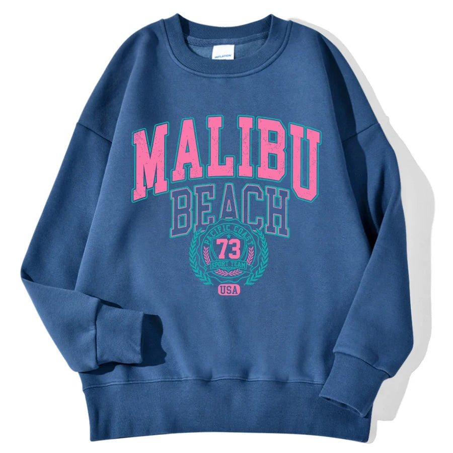 Unisex rundhalsad sweatshirt med bokstavstryck i ledig stil