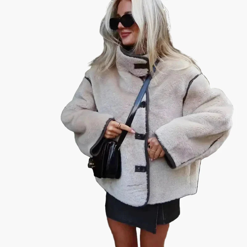 Chaqueta de exterior estilo urbano para mujer, corte amplio y moderno, perfecta para otoño e invierno