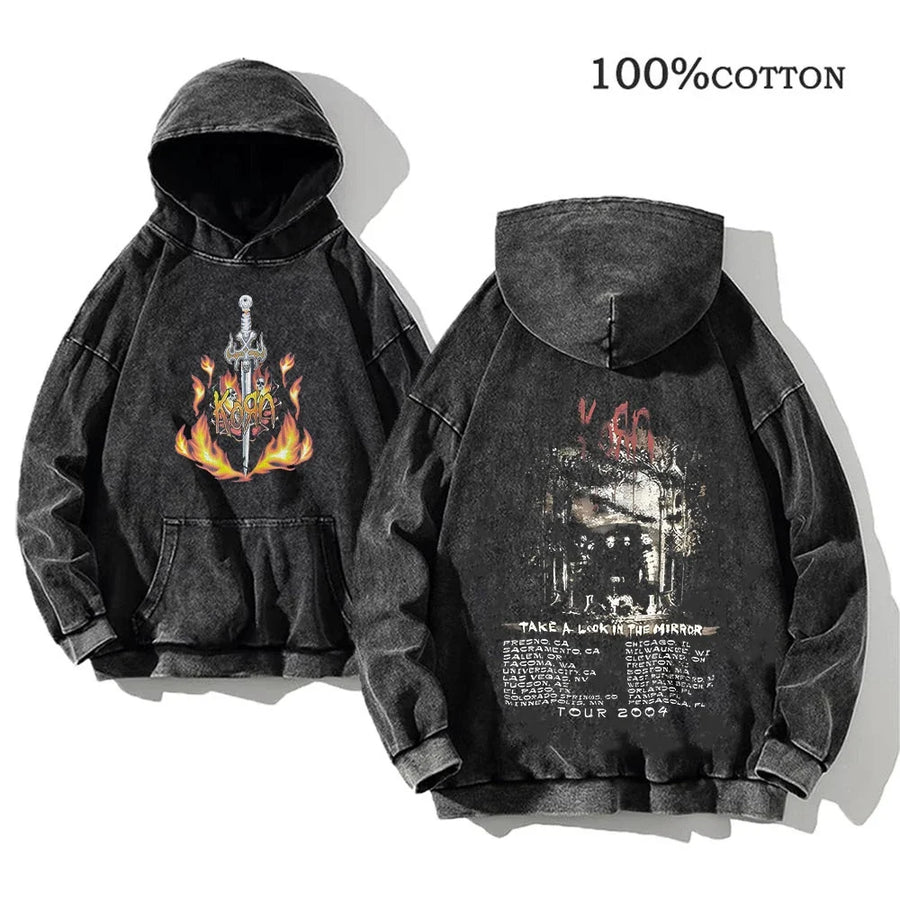 Sweat à Capuche Noir Décontracté à Imprimés Graphiques Variés