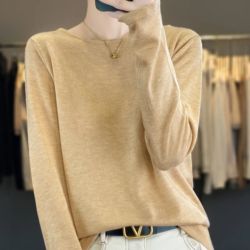 Pull fin femme col bateau manches longues léger diverses couleurs
